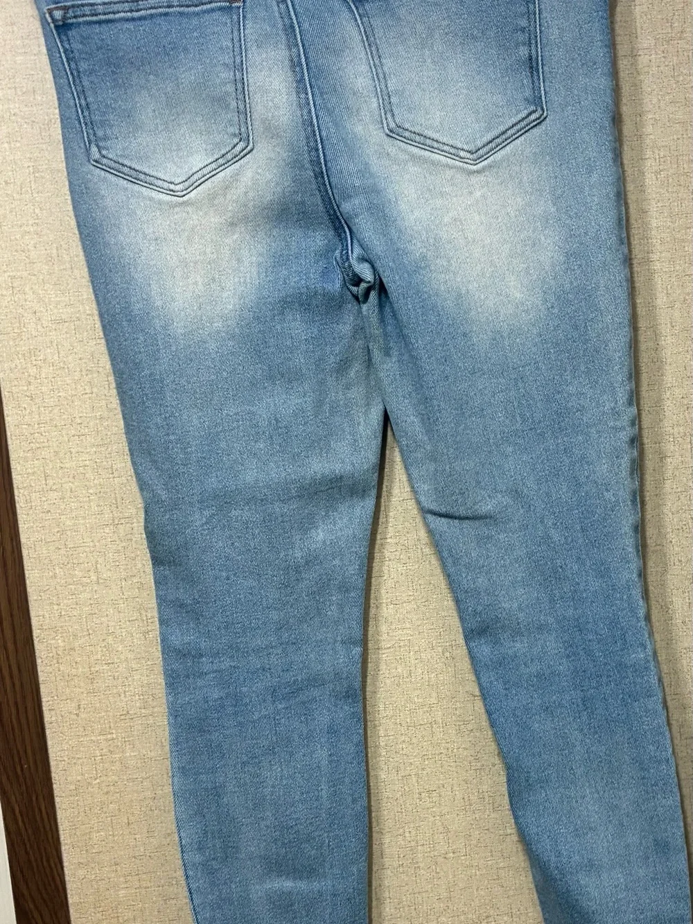 Celebrity Pink Light Blue Distressed Skinny Jeans